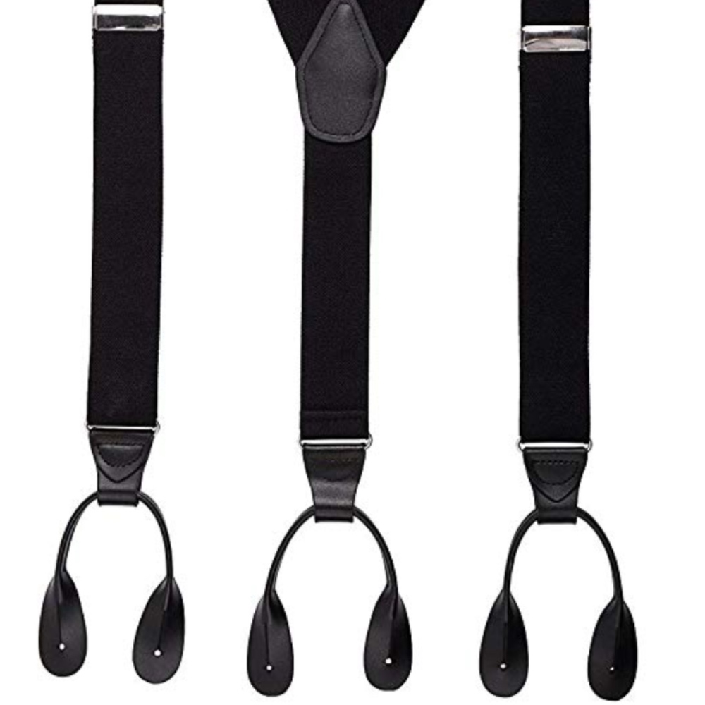 Mens Button End Suspenders 49'' Adjustable